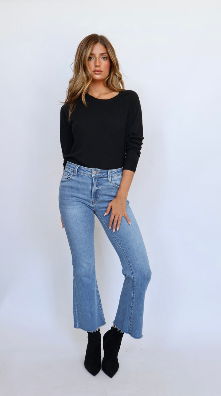 Just Black Denim Essential High Rise Crop Flare Jean