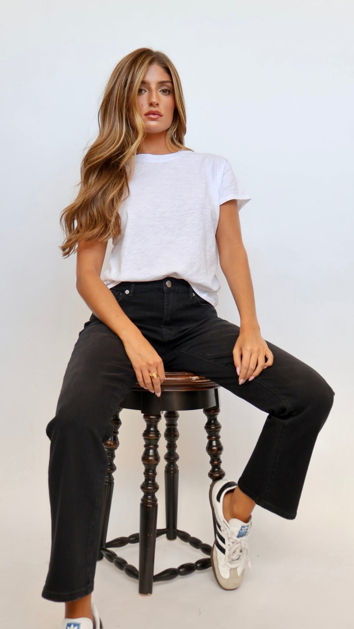 Dear John Denim Anika Cropped Flare Jeans Black