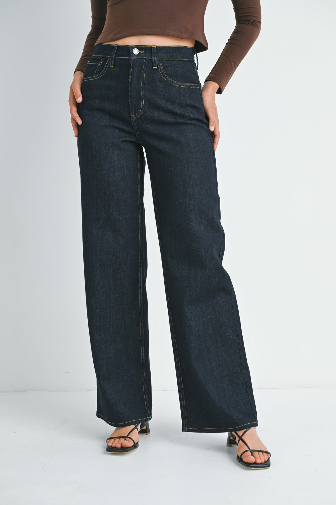 Just Black Denim: Ultra Dark Relaxed Wide Leg Jeans