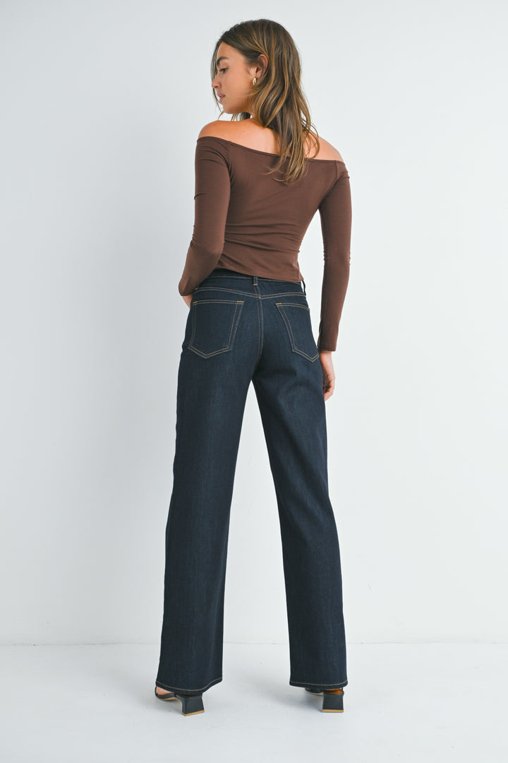 Just Black Denim: Ultra Dark Relaxed Wide Leg Jeans