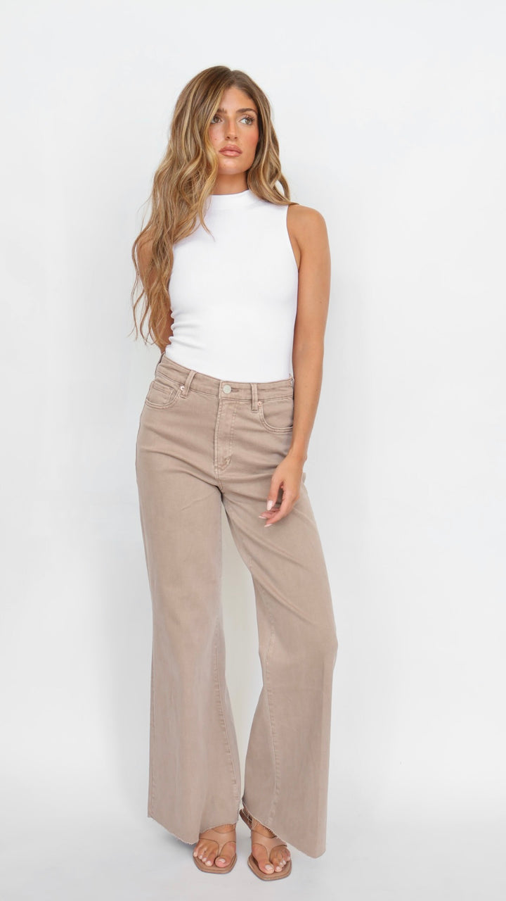 Dear John Denim Fiona Wide Leg Jeans Mink