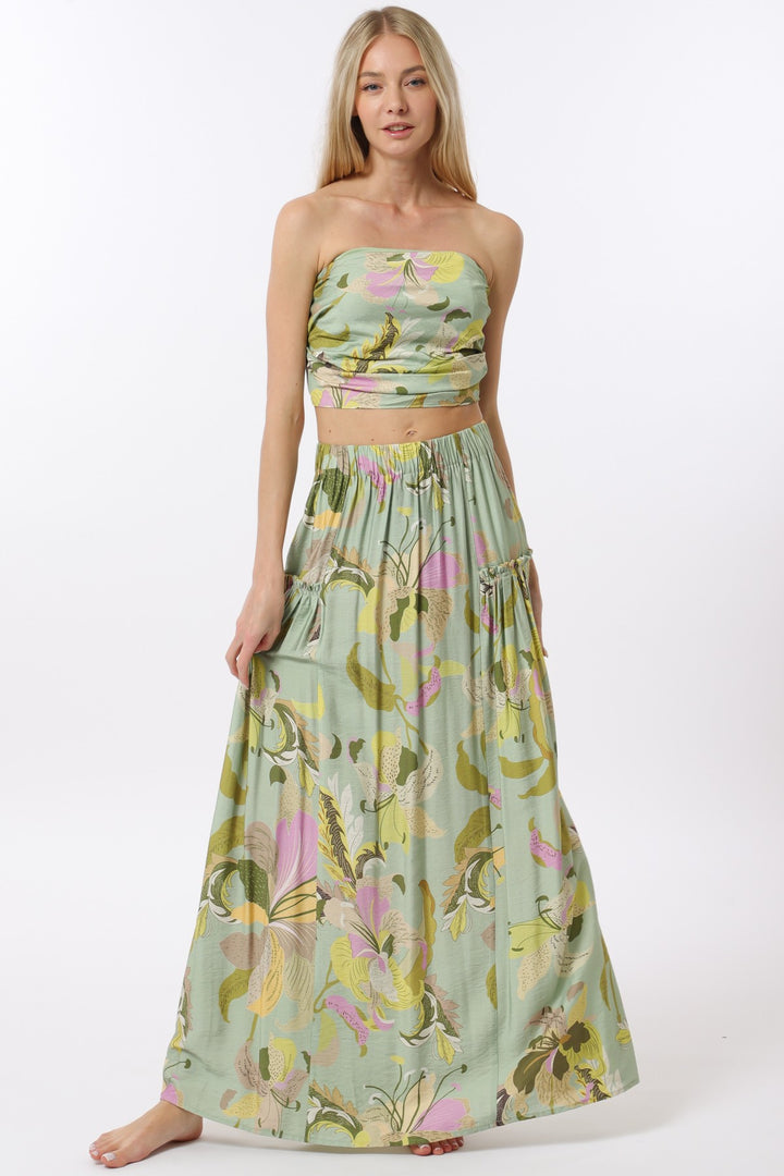 Strapless Print Tube Top