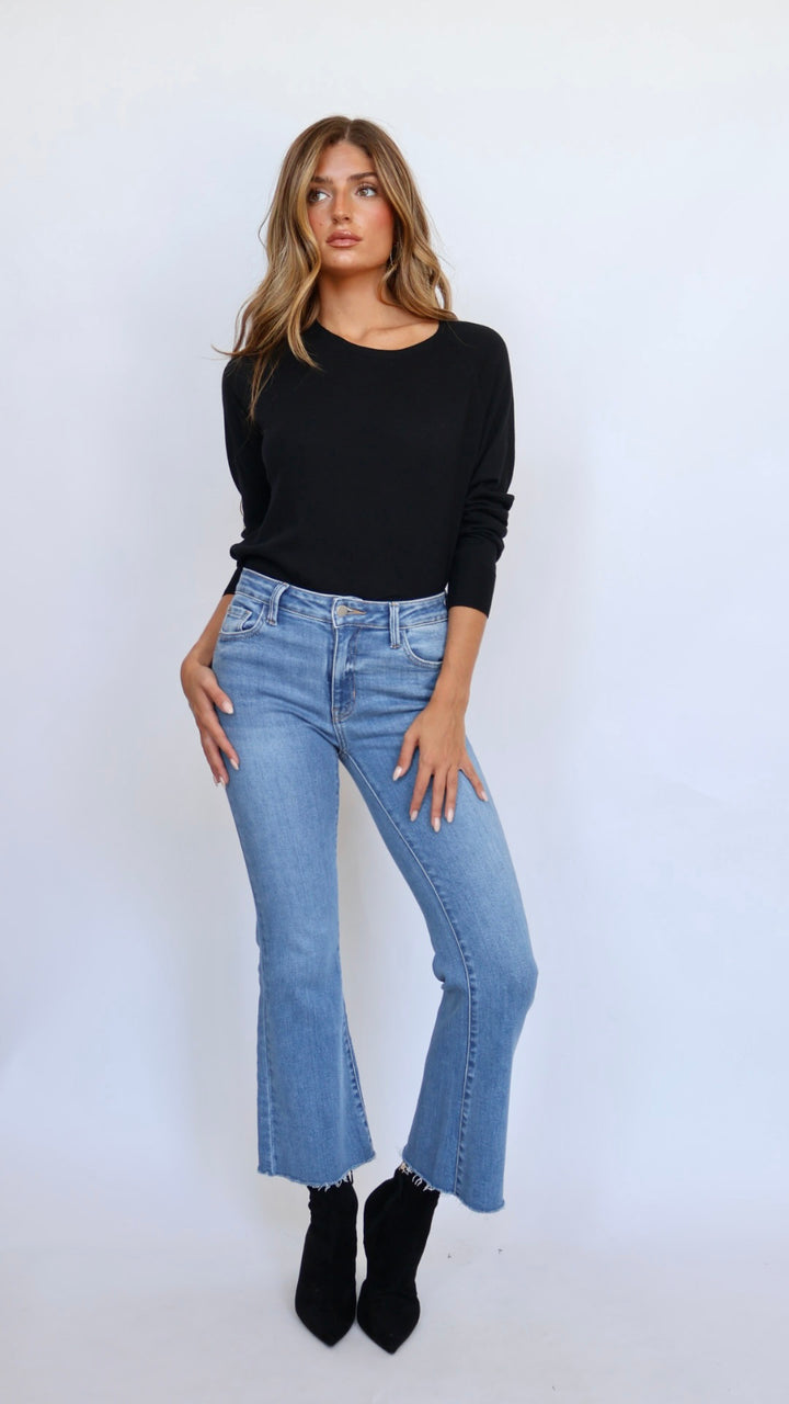 Just Black Denim Essential High Rise Crop Flare Jean