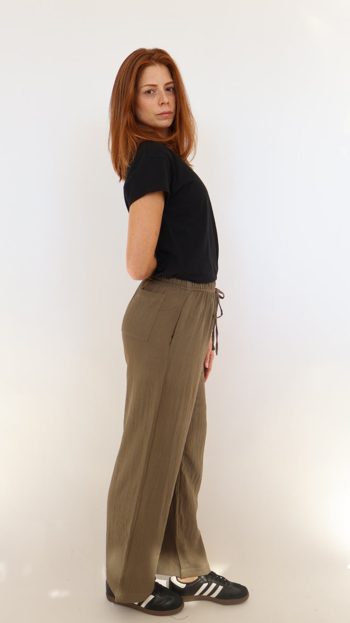 Drawstring Wide Leg Pant With Pockets