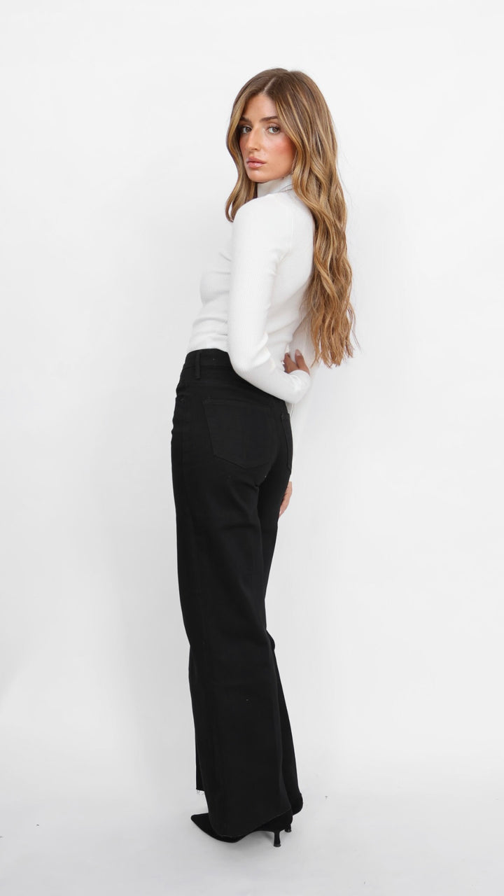Dear John Denim Fiona Wide Leg Jeans Black Arrow