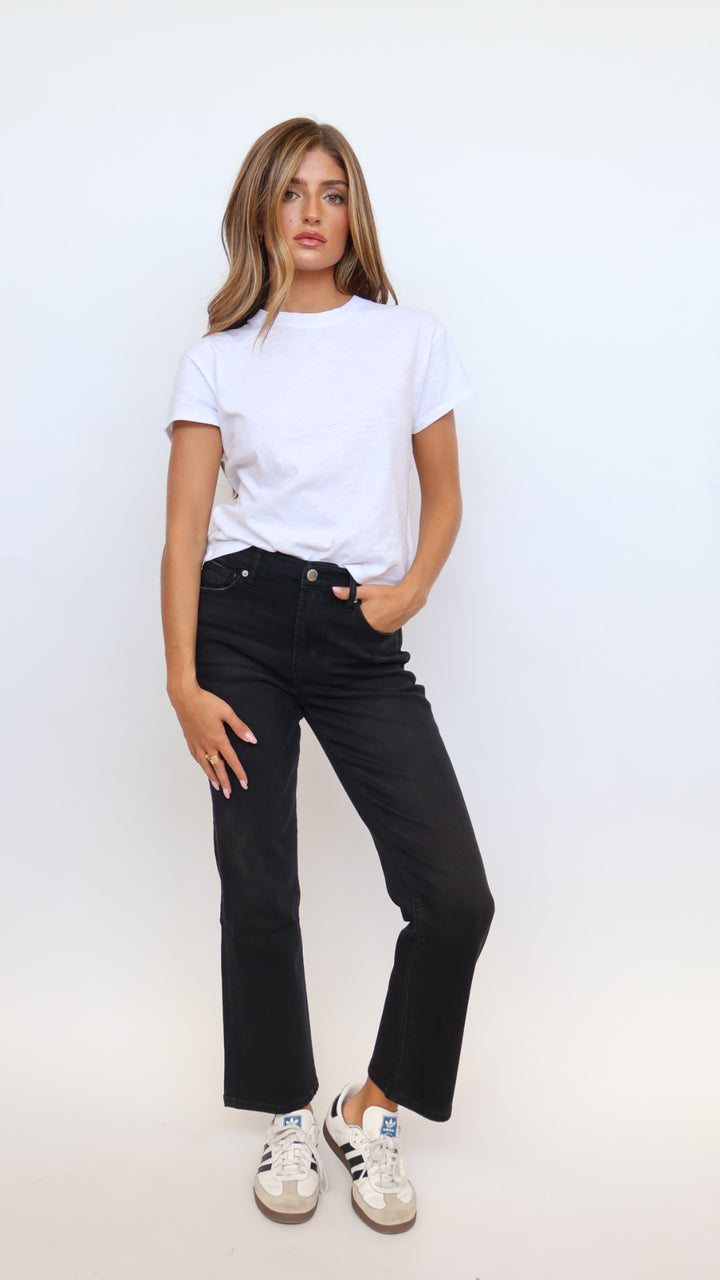 Dear John Denim Anika Cropped Flare Jeans Black