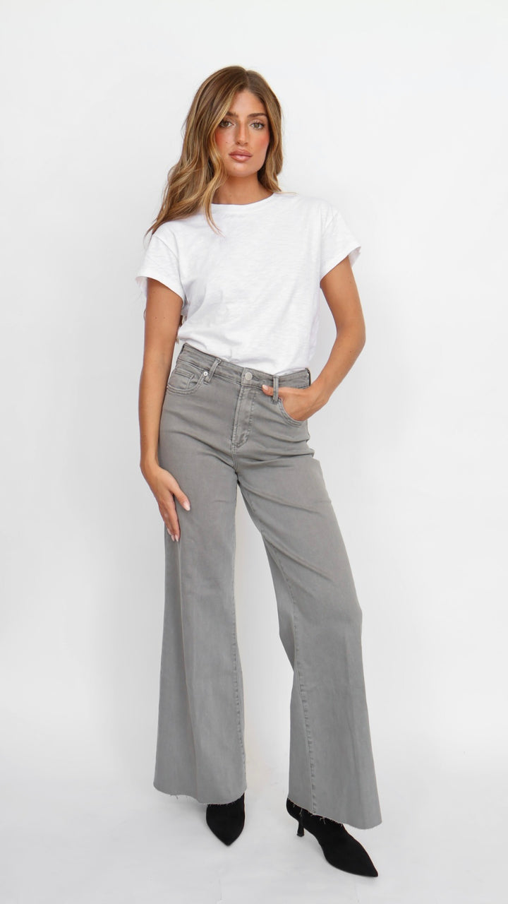 Dear John Denim Fiona Wide Leg Jeans Graphite