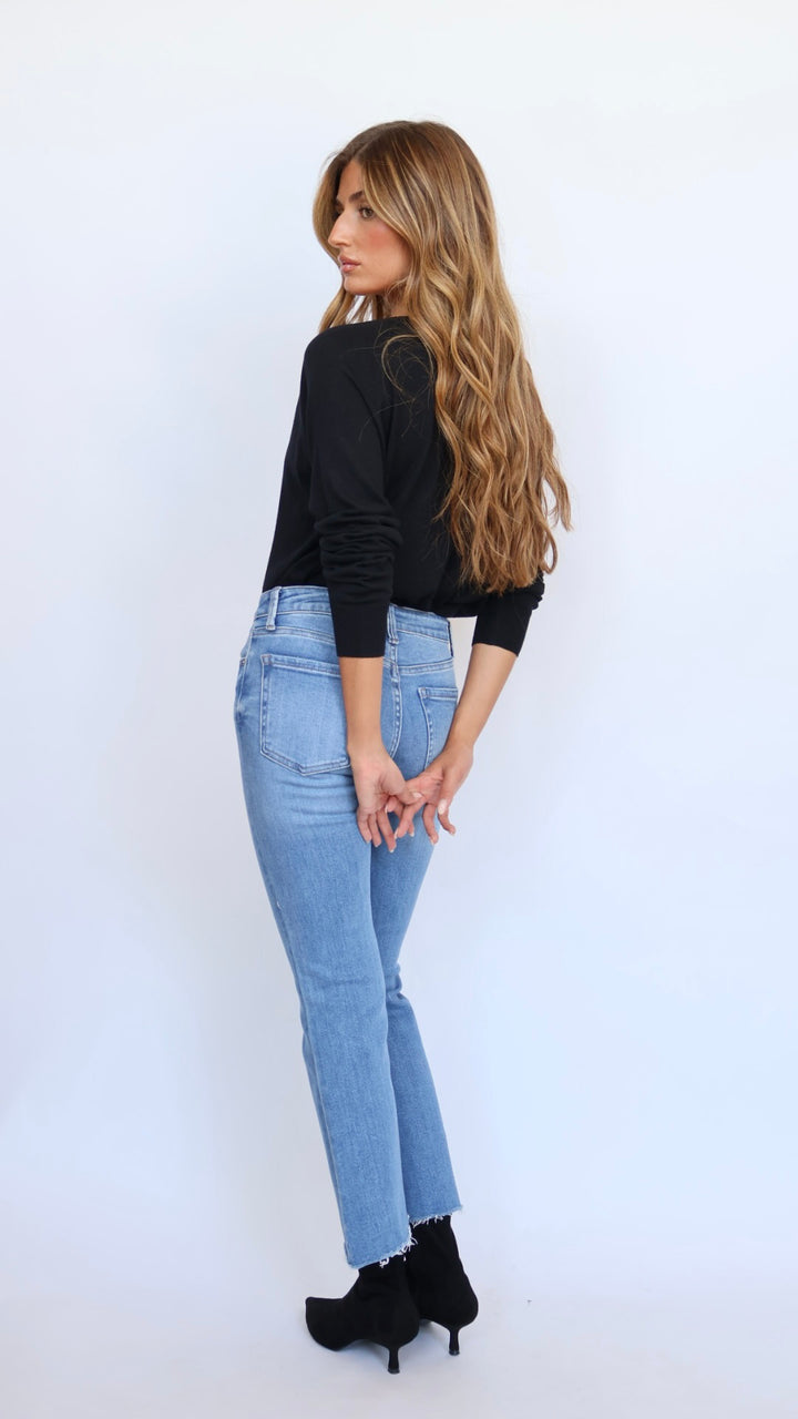 Just Black Denim Essential High Rise Crop Flare Jean