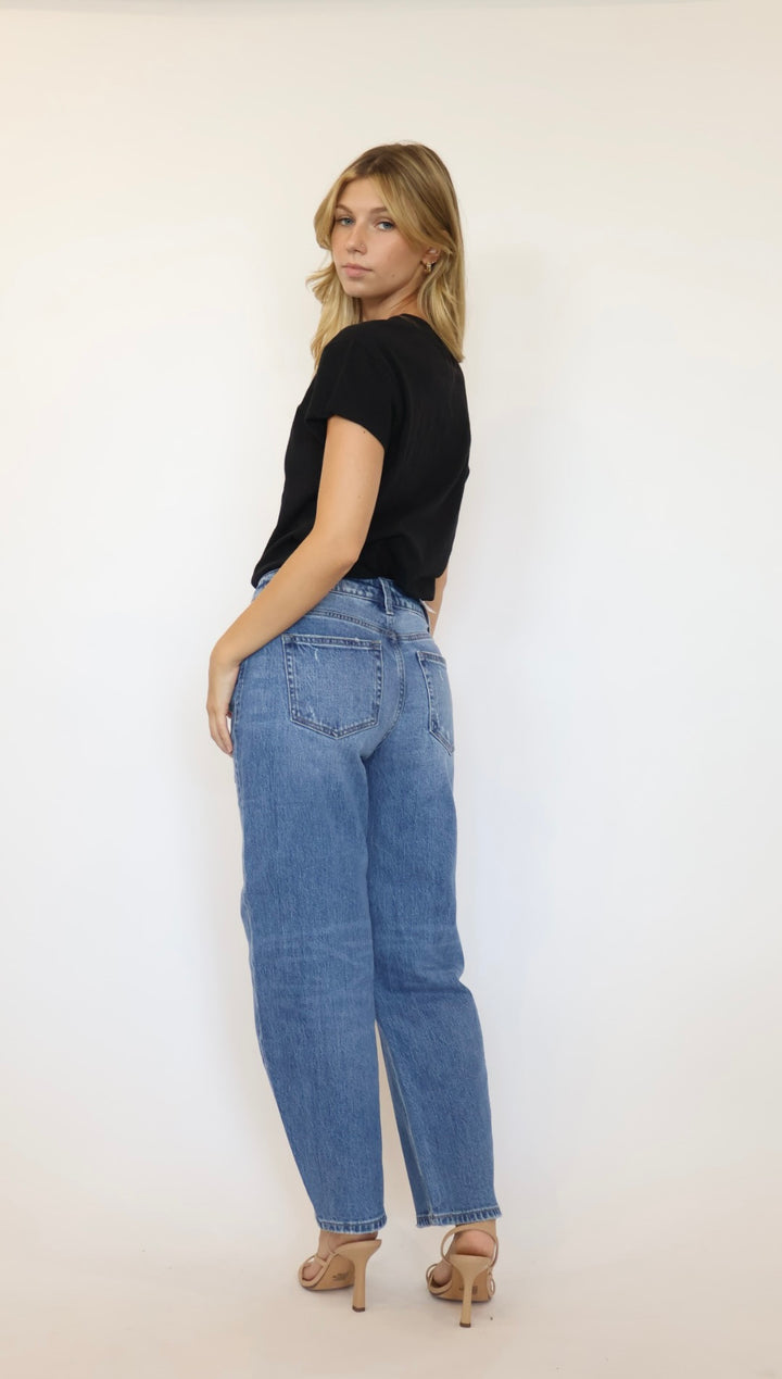Vervet High Rise Barrel Jeans