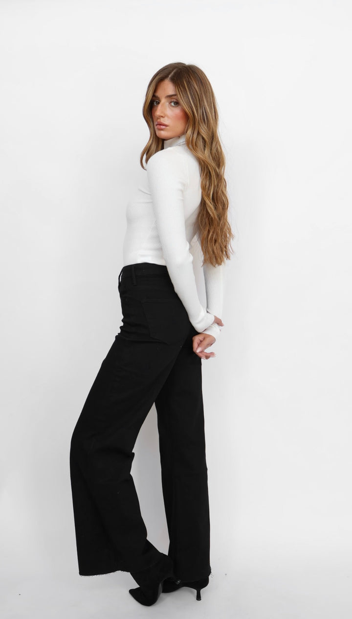 Dear John Denim Fiona Wide Leg Jeans Black Arrow