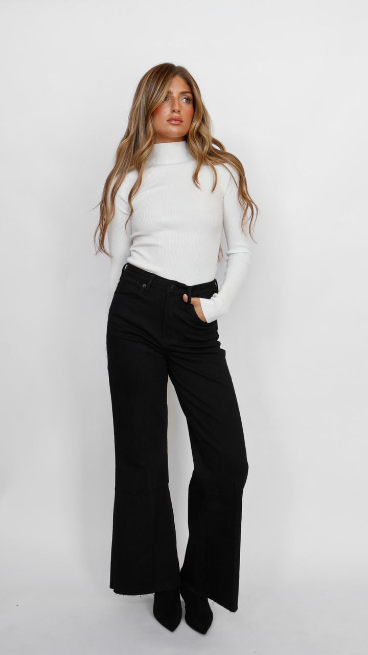 Dear John Denim Fiona Wide Leg Jeans Black Arrow
