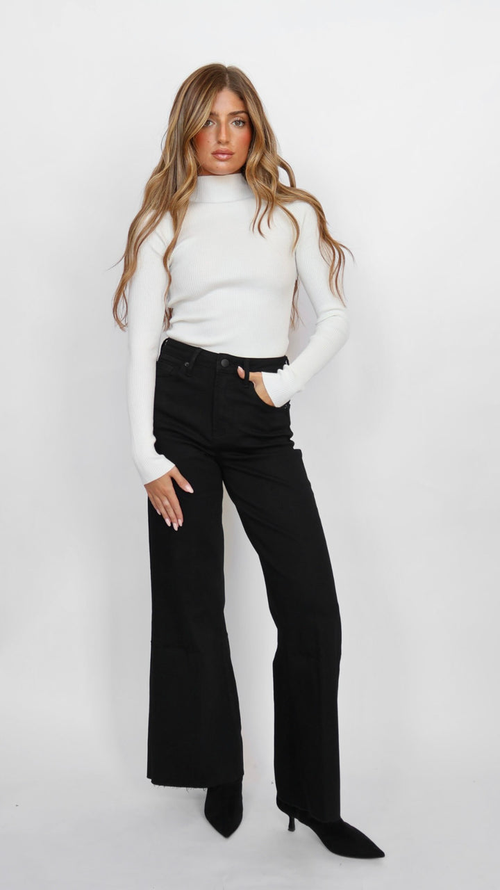 Dear John Denim Fiona Wide Leg Jeans Black Arrow