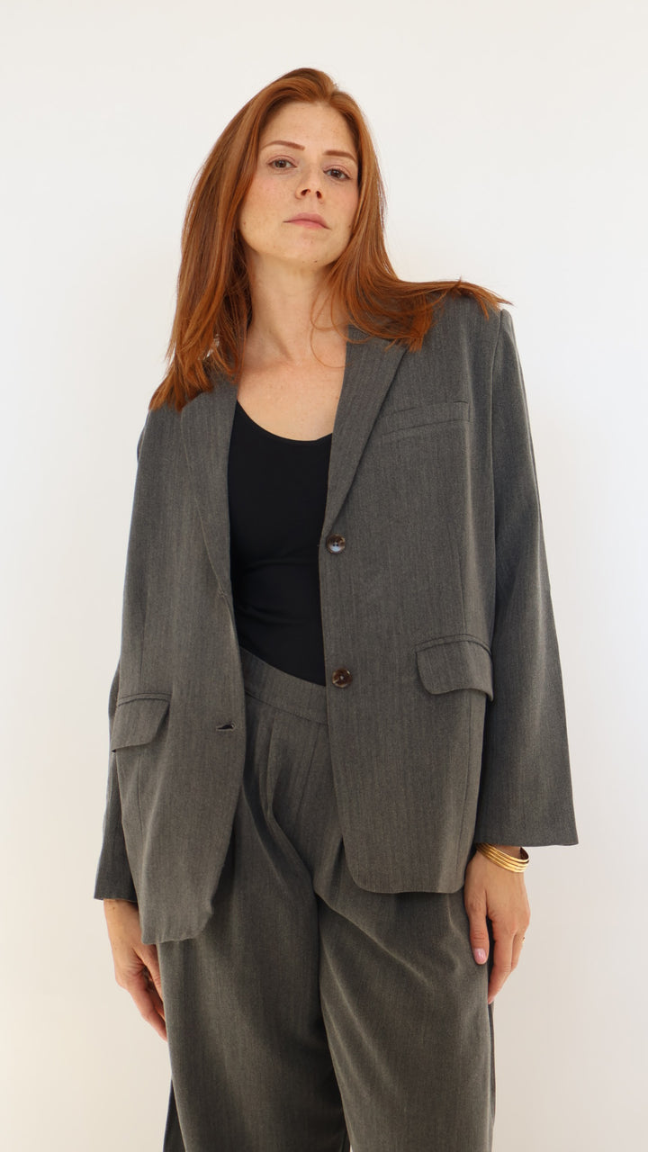 Preorder Oversized Button Front Blazer with Front Pockets