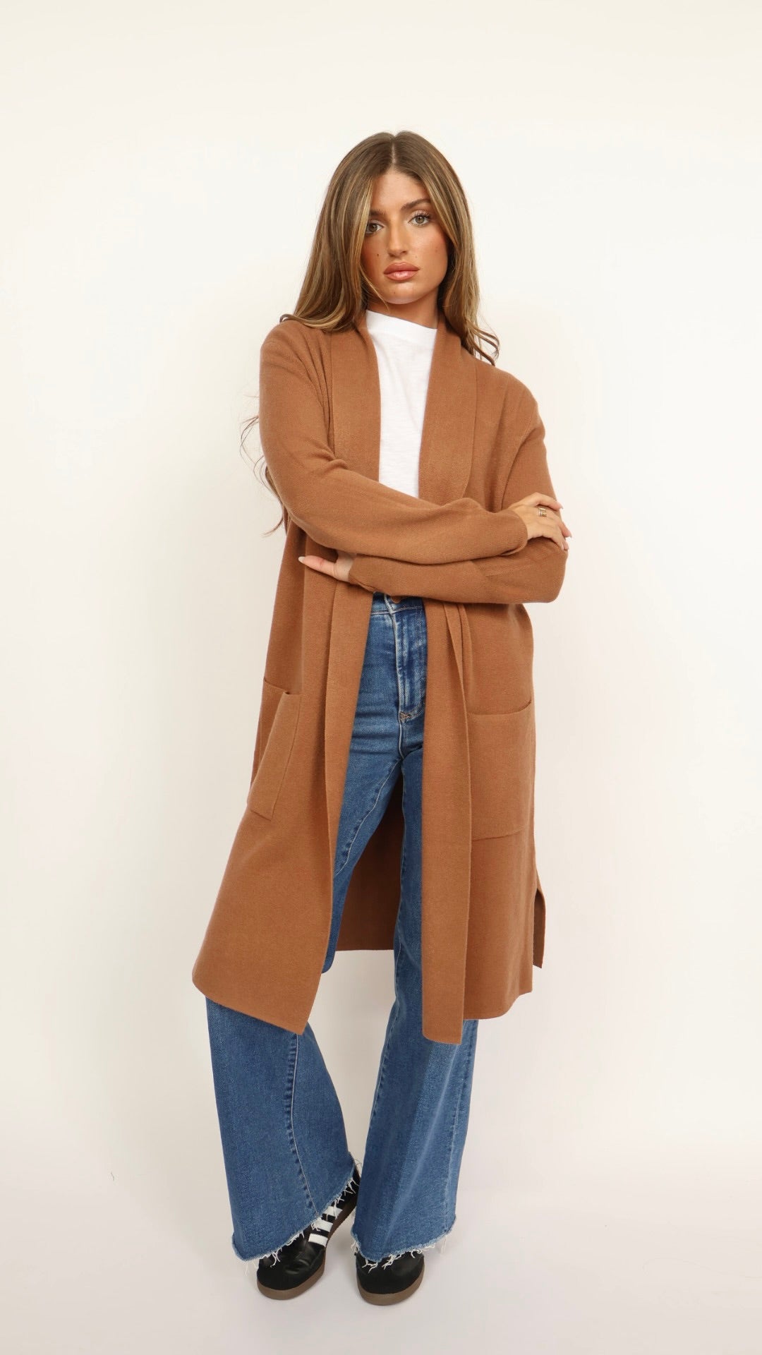 Women's Classic Coat Open Front Bowed Belted Oversized Long Jacket Wrap Cardigan Coatigan With Tie Belt 3313598 14y0ow