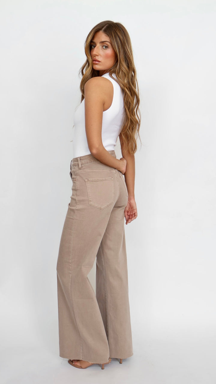 Dear John Denim Fiona Wide Leg Jeans Mink
