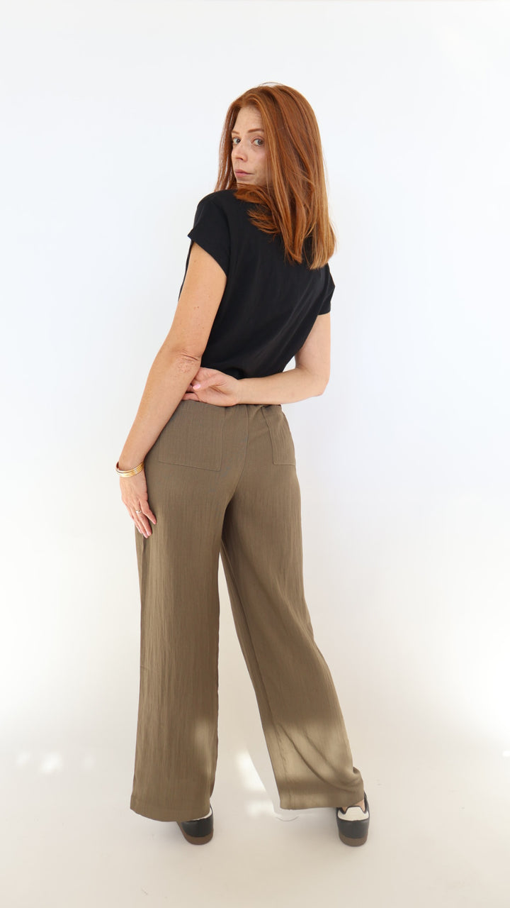 Drawstring Wide Leg Pant With Pockets