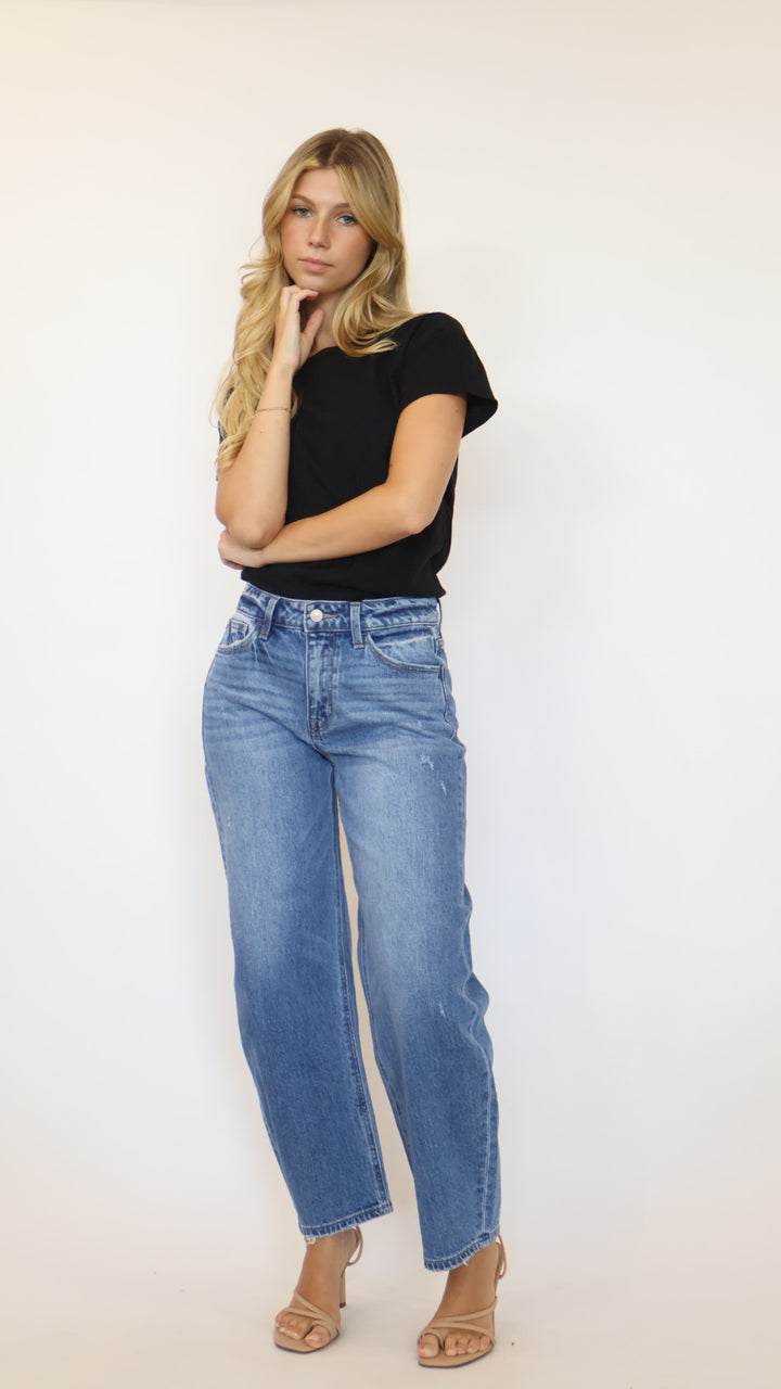 Vervet High Rise Barrel Jeans