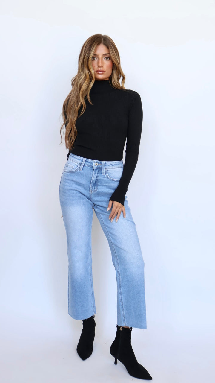 Annie High Rise Ankle Slim Wide Leg