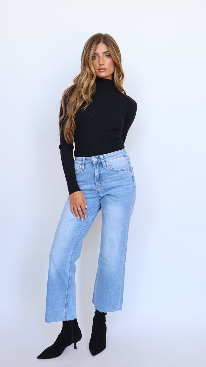 Annie High Rise Ankle Slim Wide Leg