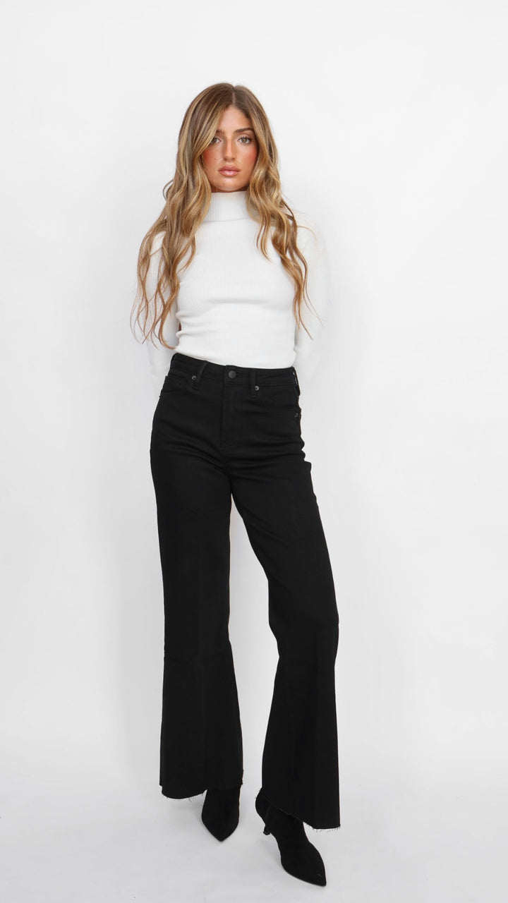 Dear John Denim Fiona Wide Leg Jeans Black Arrow