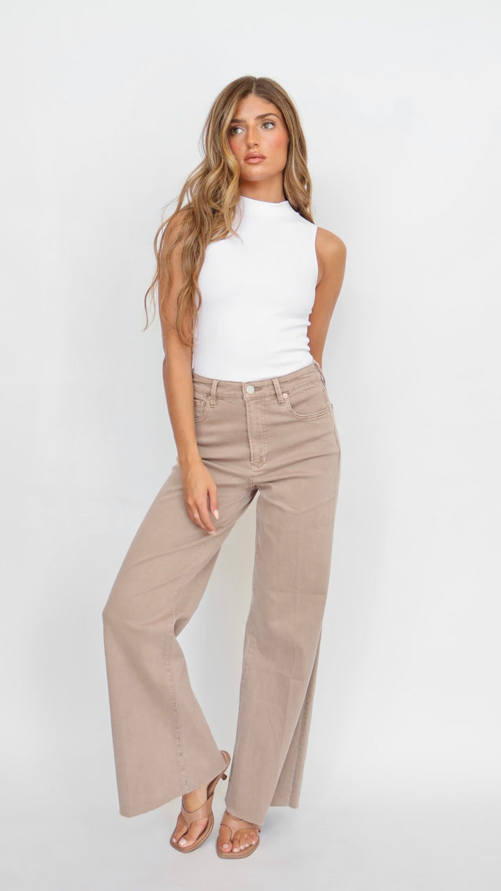 Dear John Denim Fiona Wide Leg Jeans Mink