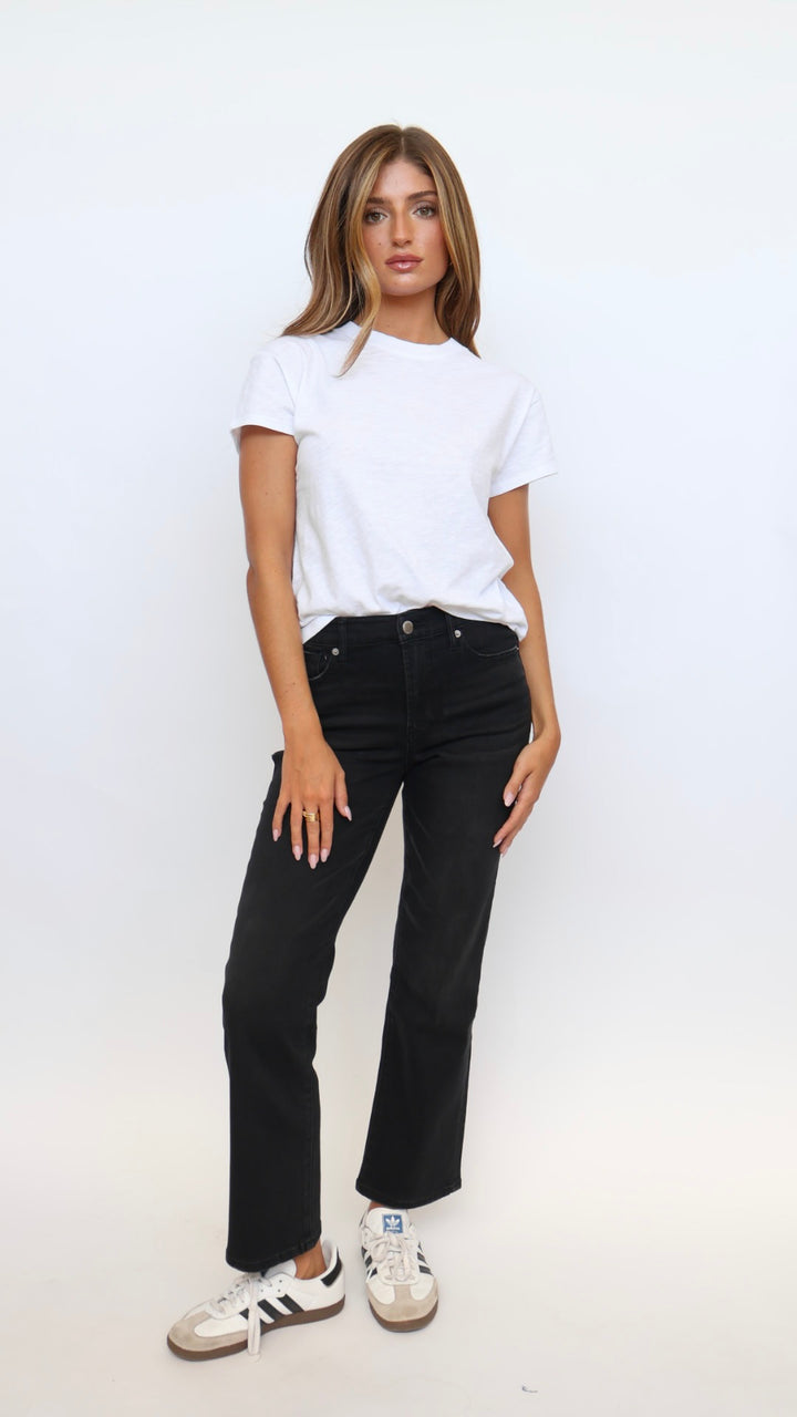 Dear John Denim Anika Cropped Flare Jeans Black