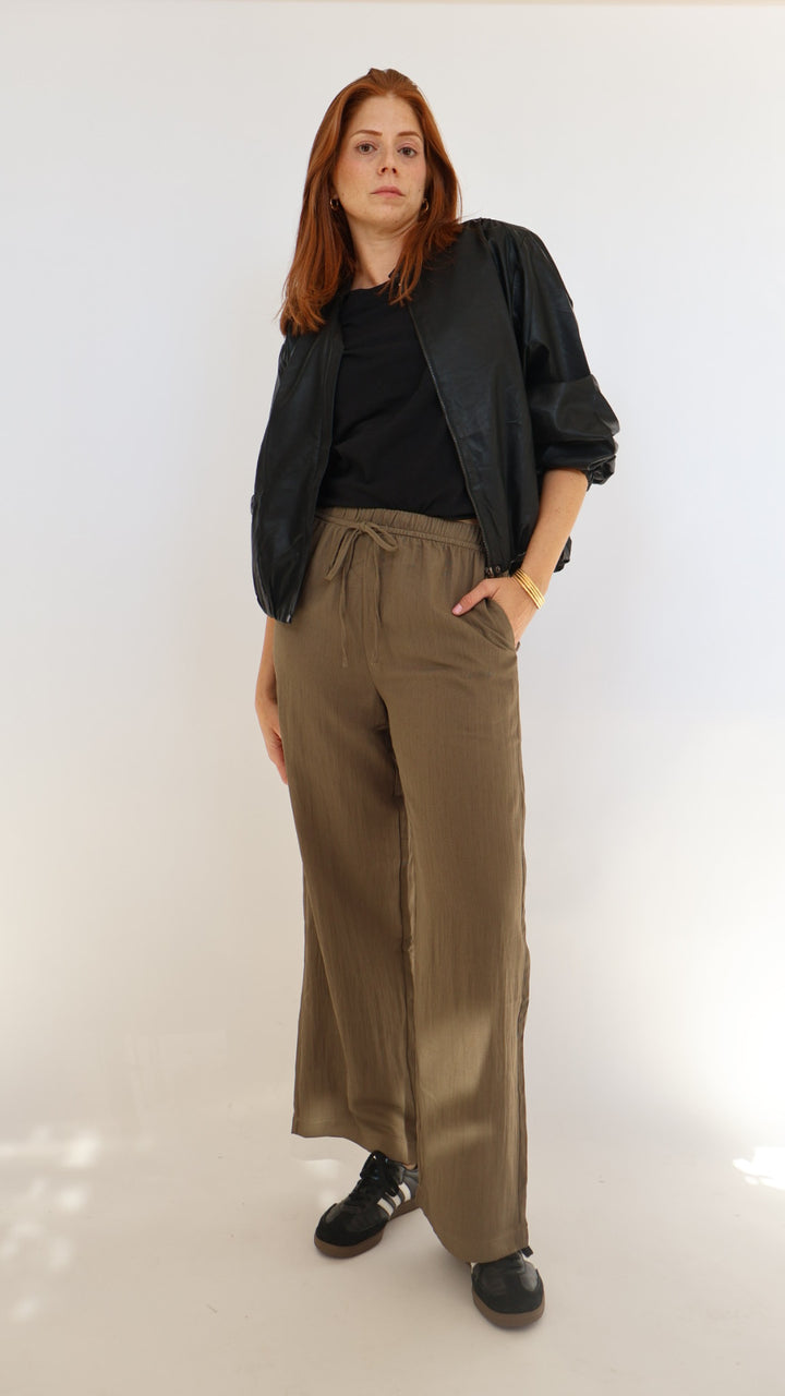 Drawstring Wide Leg Pant With Pockets