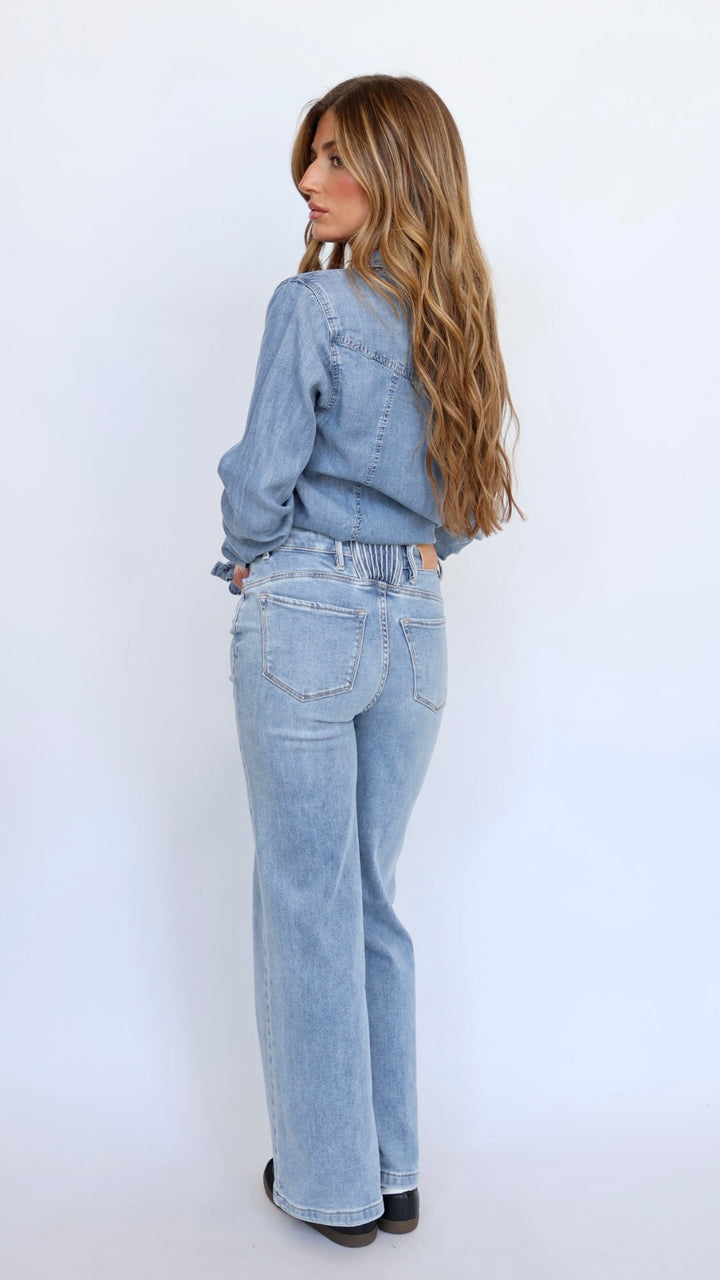 Dear John Denim Fiona Wide Leg Jeans Bluewood