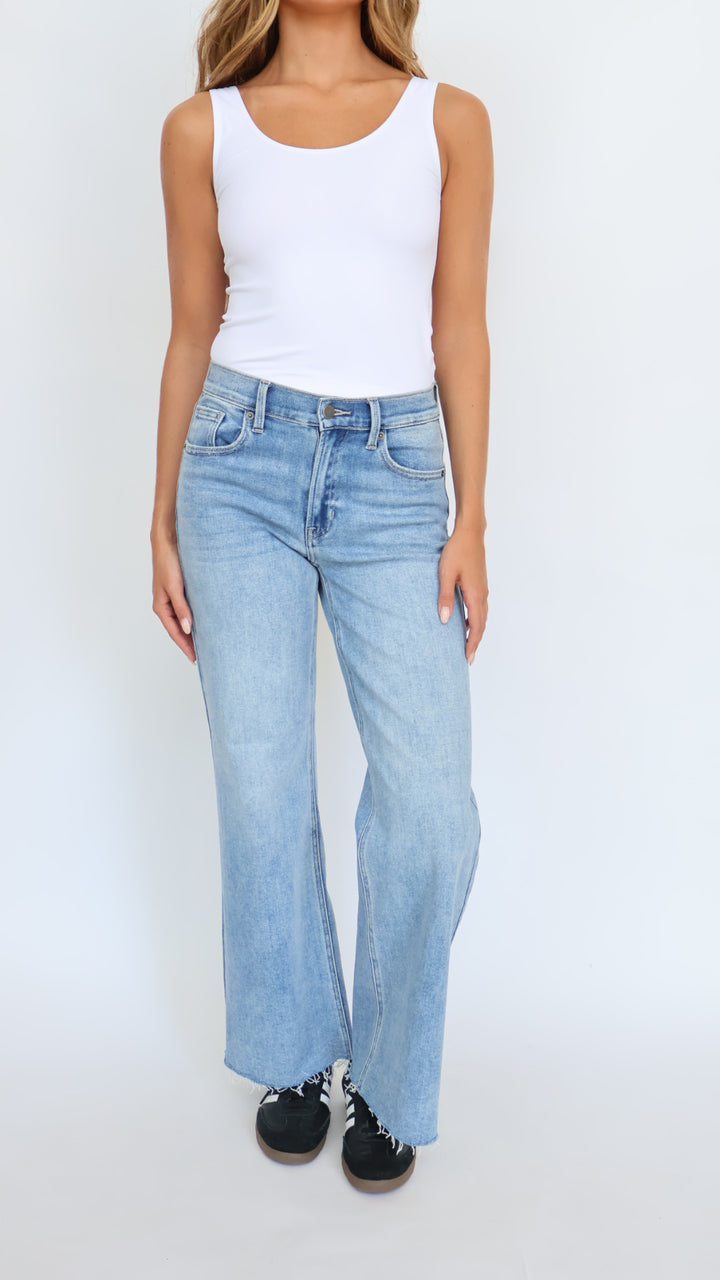 Just Black Denim High Rise Full Length Wide Leg Jeans