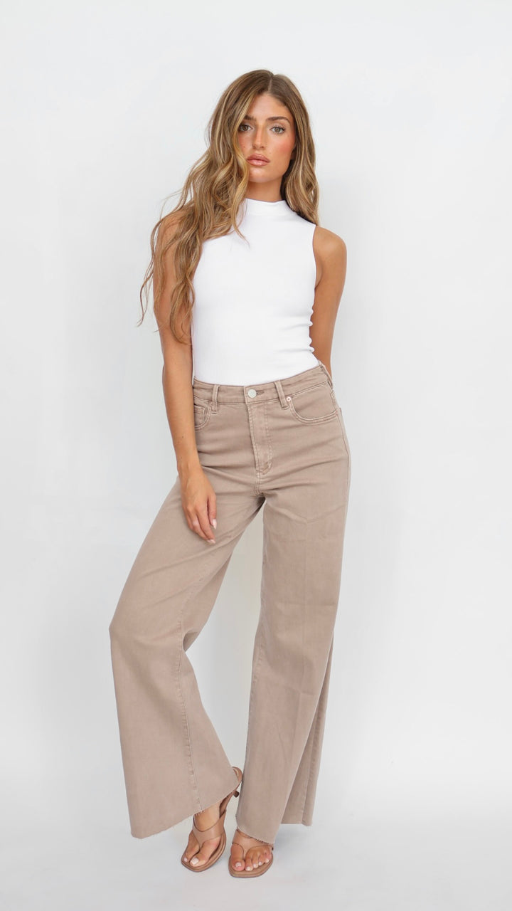 Dear John Denim Fiona Wide Leg Jeans Mink