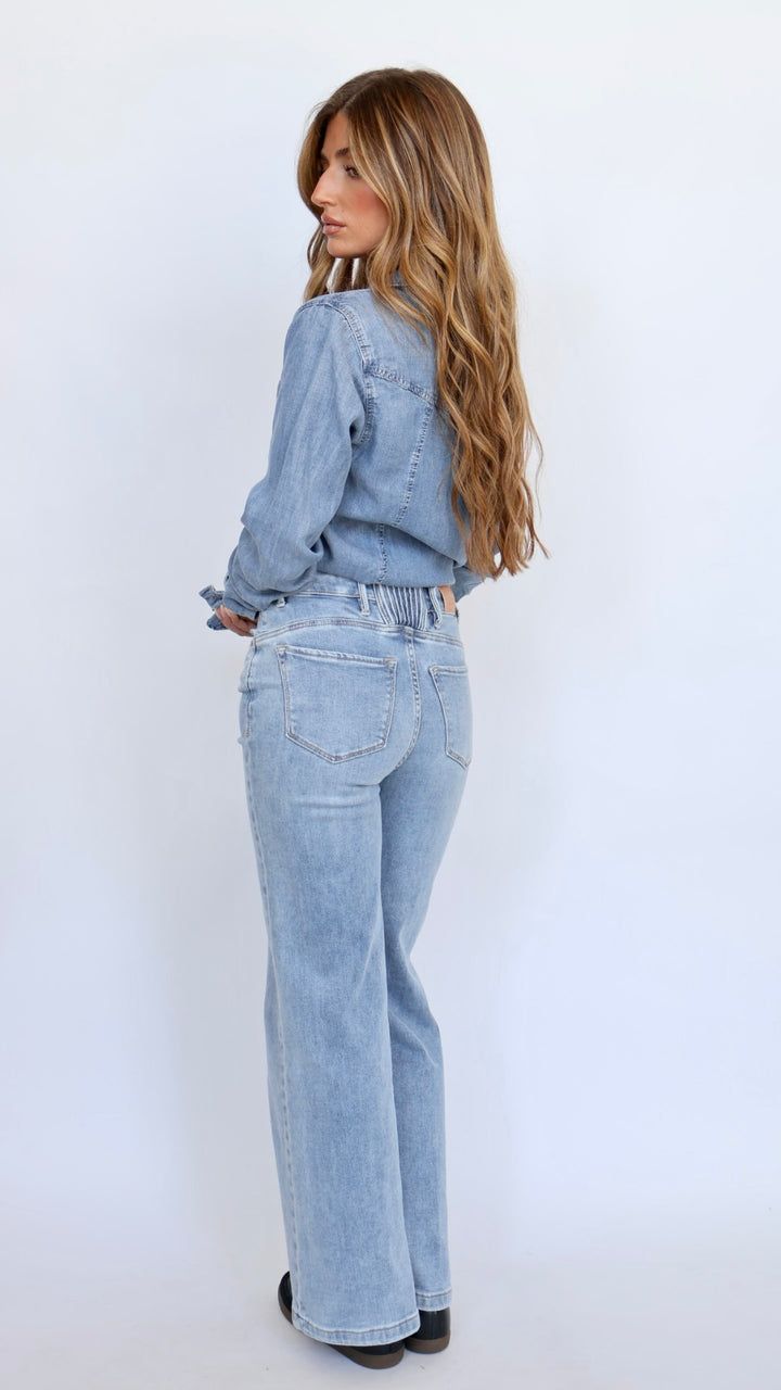 Dear John Denim Fiona Wide Leg Jeans Bluewood