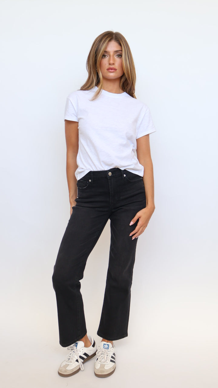Dear John Denim Anika Cropped Flare Jeans Black