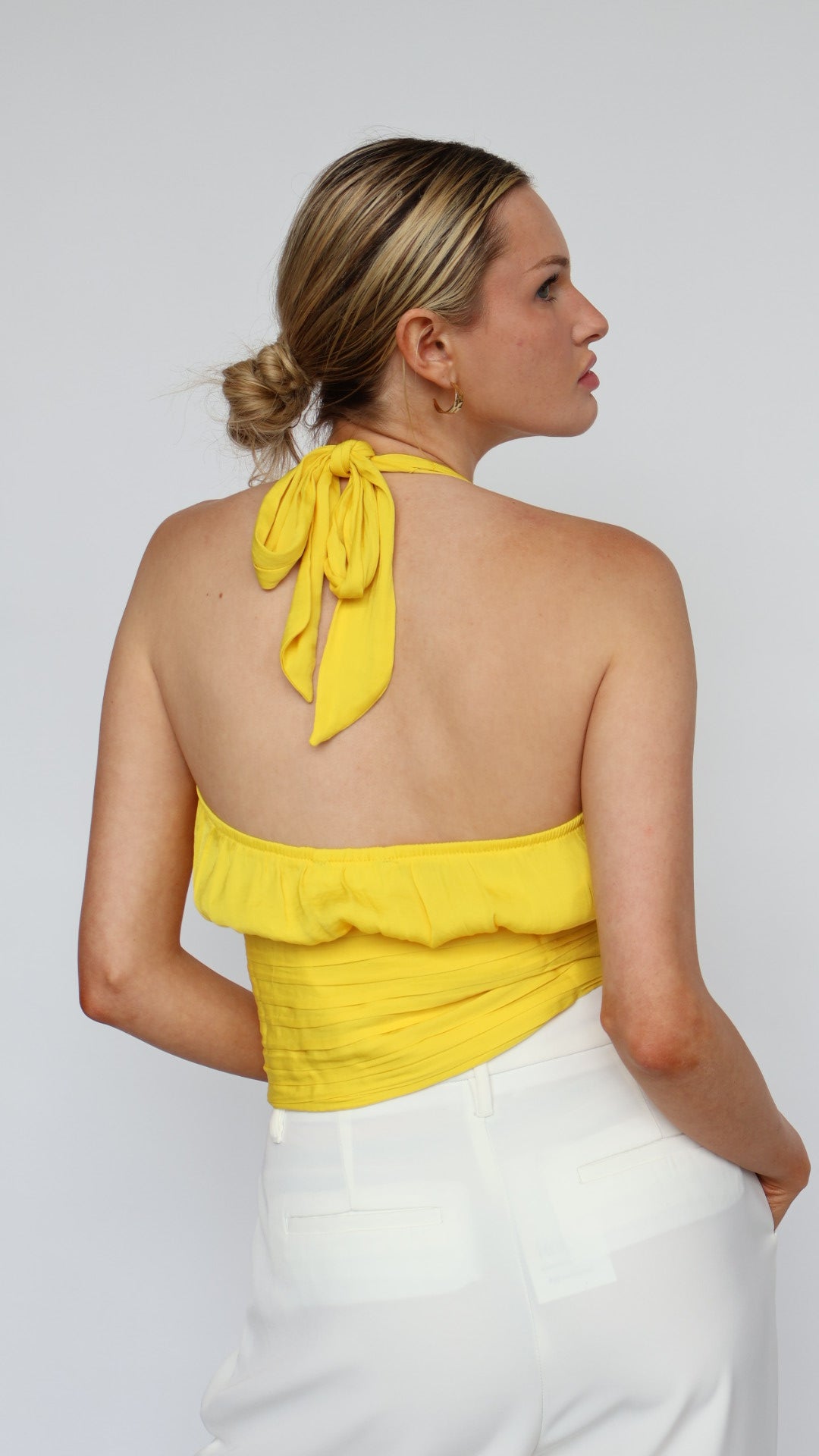 Shirred Waist Halter Top