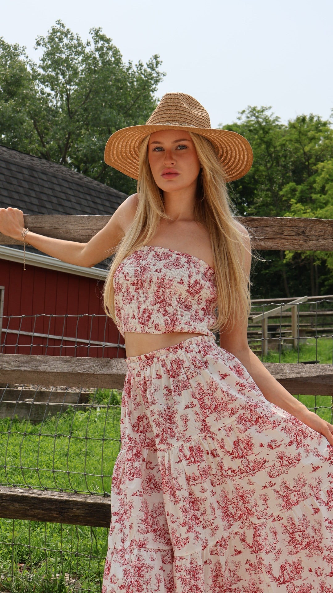 Shirred Print Tube Top