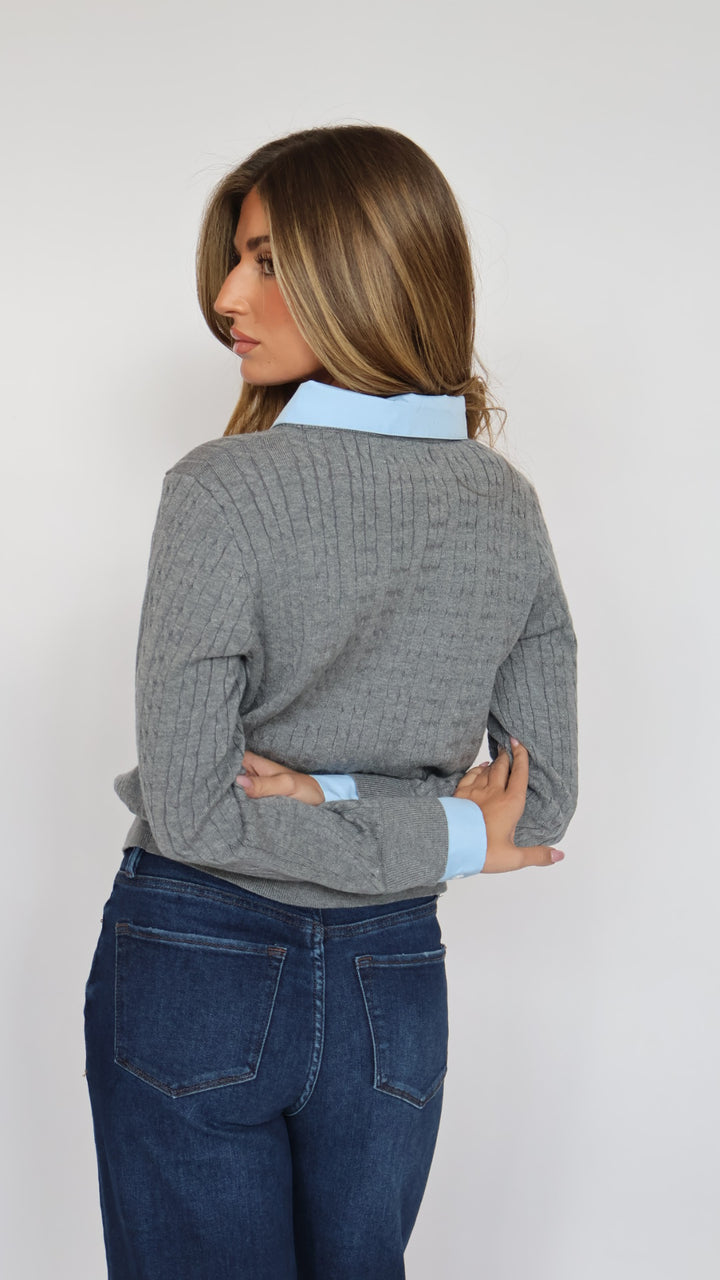 Layered Crewneck Sweater