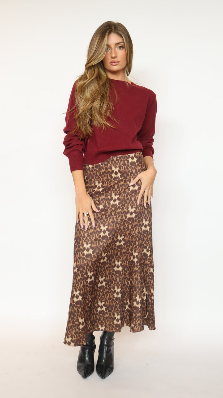 Leopard Midi Skirt