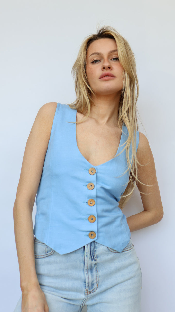 Wood Button Vest