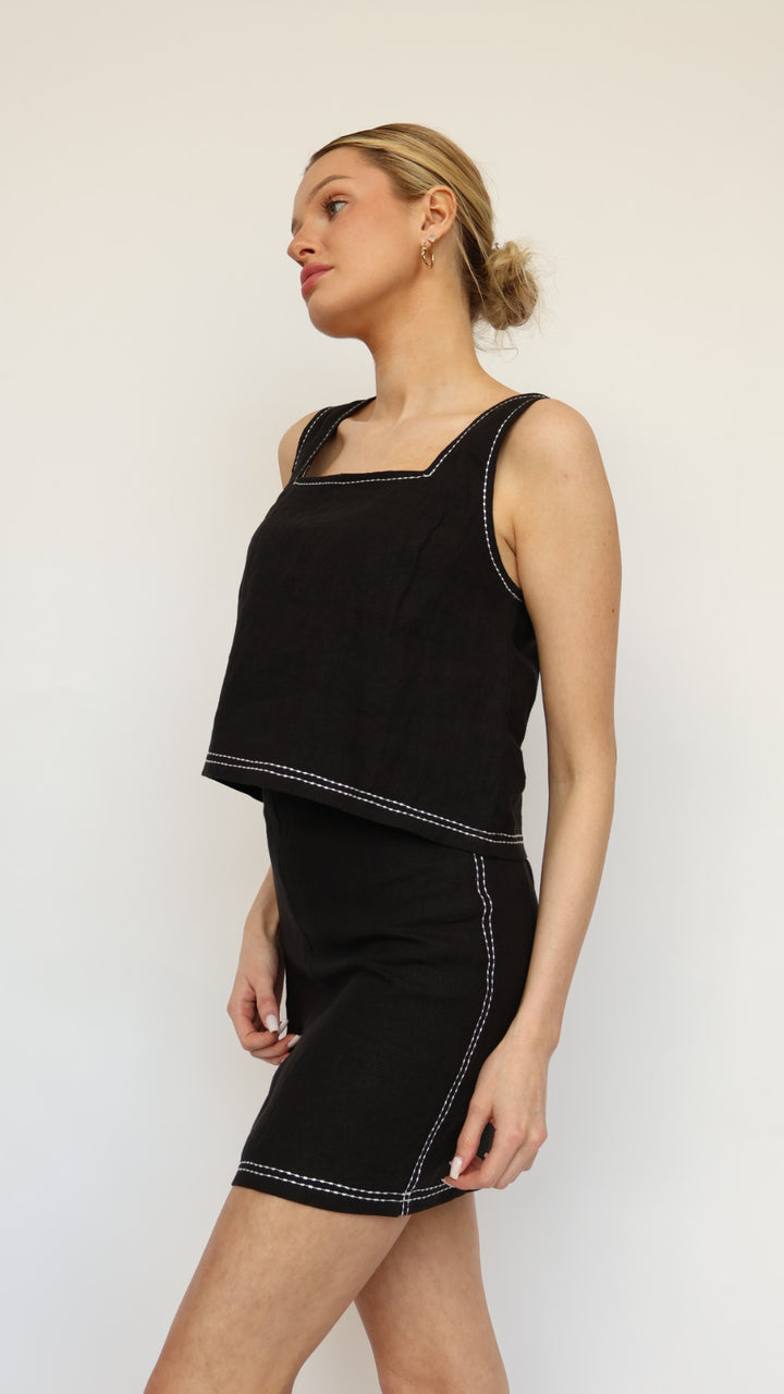 Bonez Contrast Stitch Mini Skirt