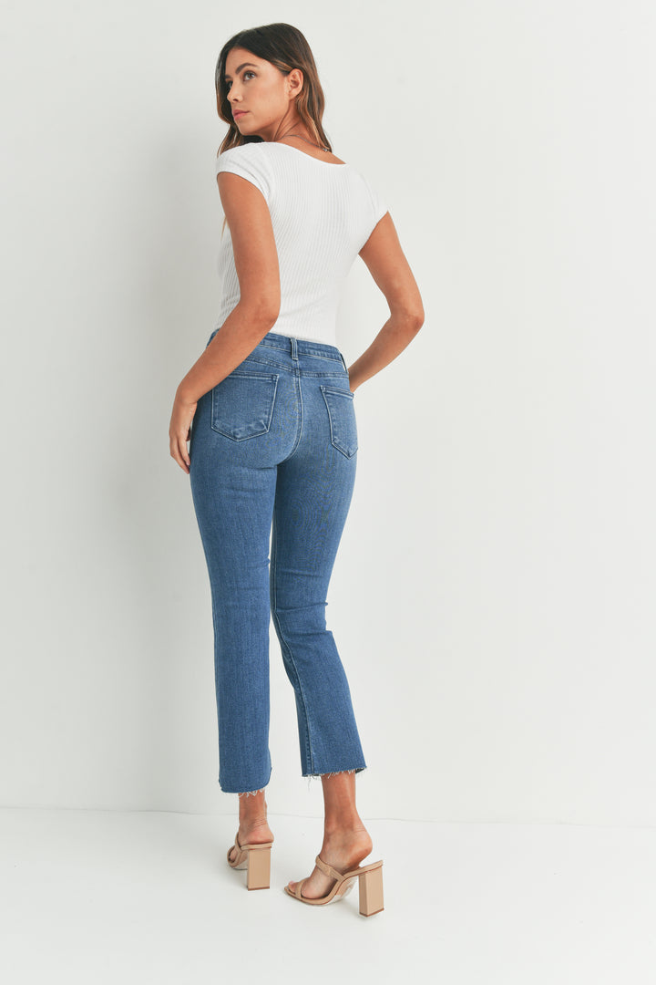 Just Black Denim Cropped Demi Flare Jeans