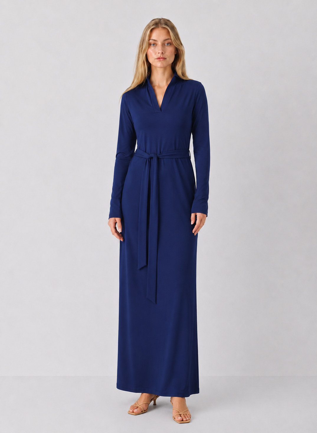 Nora Long Sleeve Maxi Dress With Belt