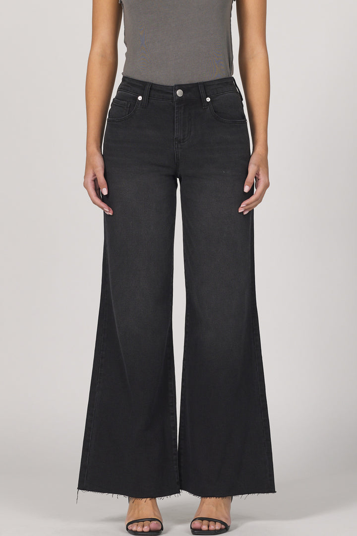 Dear John Denim Mid Rise Wide Leg Jeans Mica Jet Set