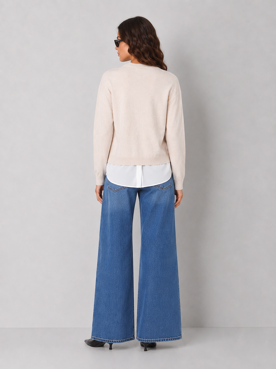 V-Neck Double Layer Sweater