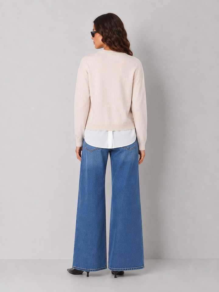 V-Neck Double Layer Sweater