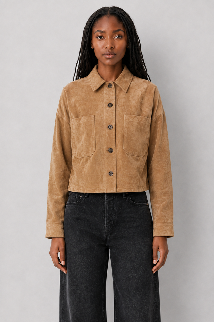 Z Supply All Day Cropped Suede Jacket