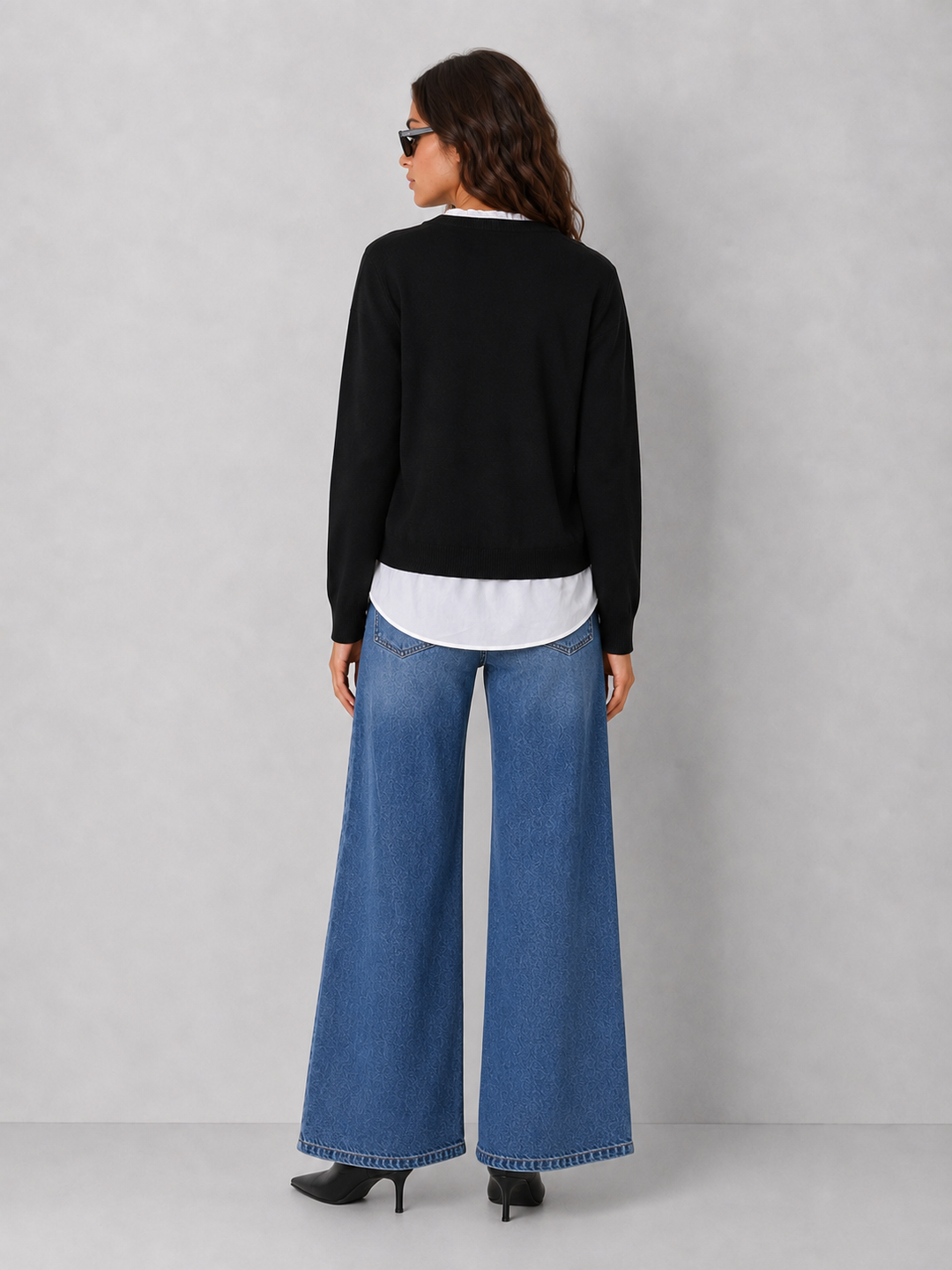 V-Neck Double Layer Sweater