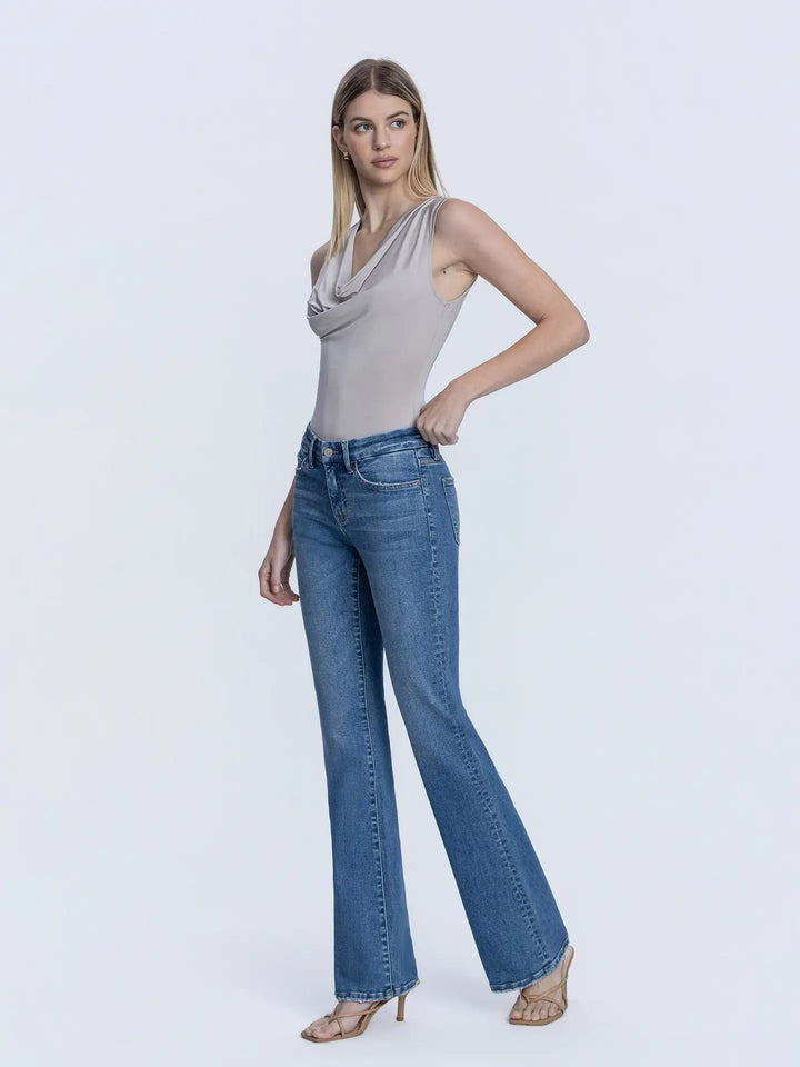 Reis Mid Rise Seamless Waistband Boot Cut Jeans