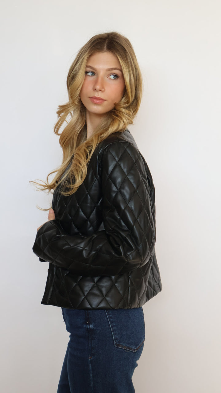 Dear John Denim Bonheur Quilted Vegan Leather Jacket