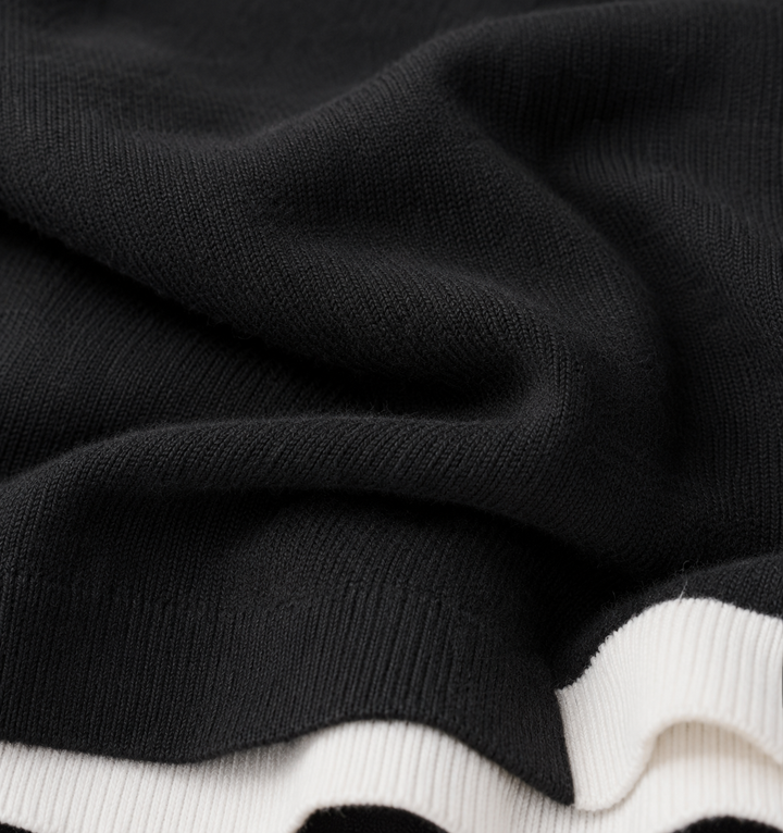 Double Layered Long Sleeve Knit Top
