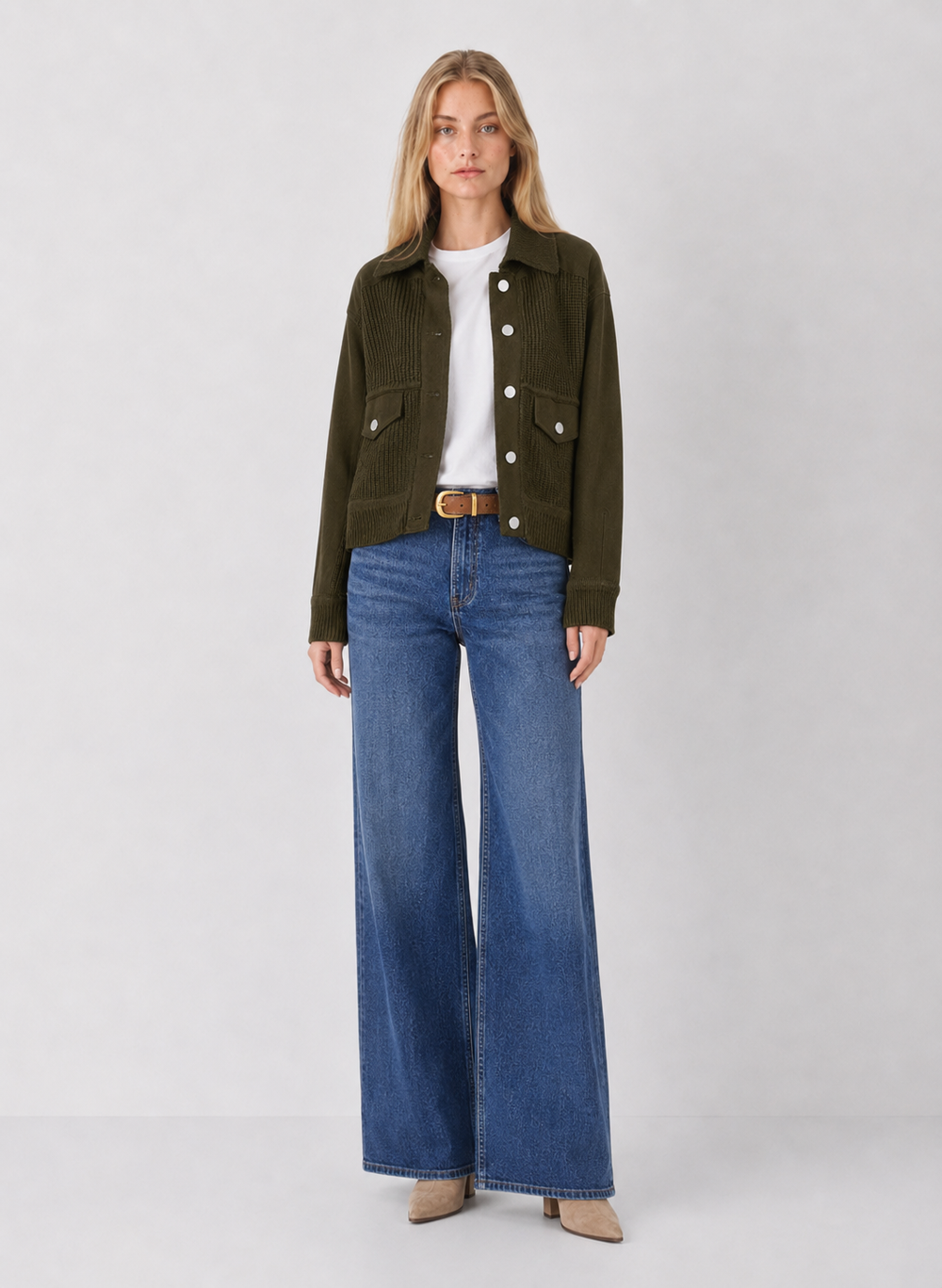 Elan Arden Mixed Knit Jacket