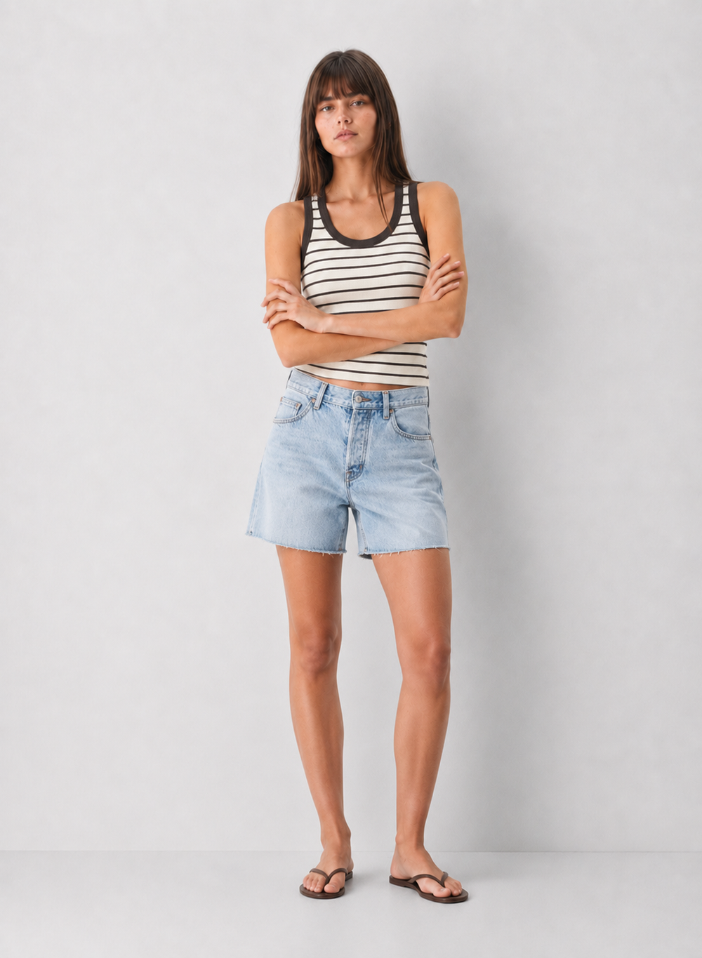 Z Supply Rowe Striped Scoop Tank - Cloud